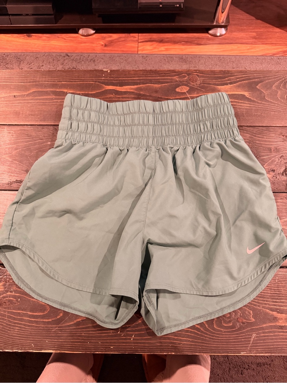 Nike Women's Smocked Ultra High-Waist Running Shorts - Sage Green